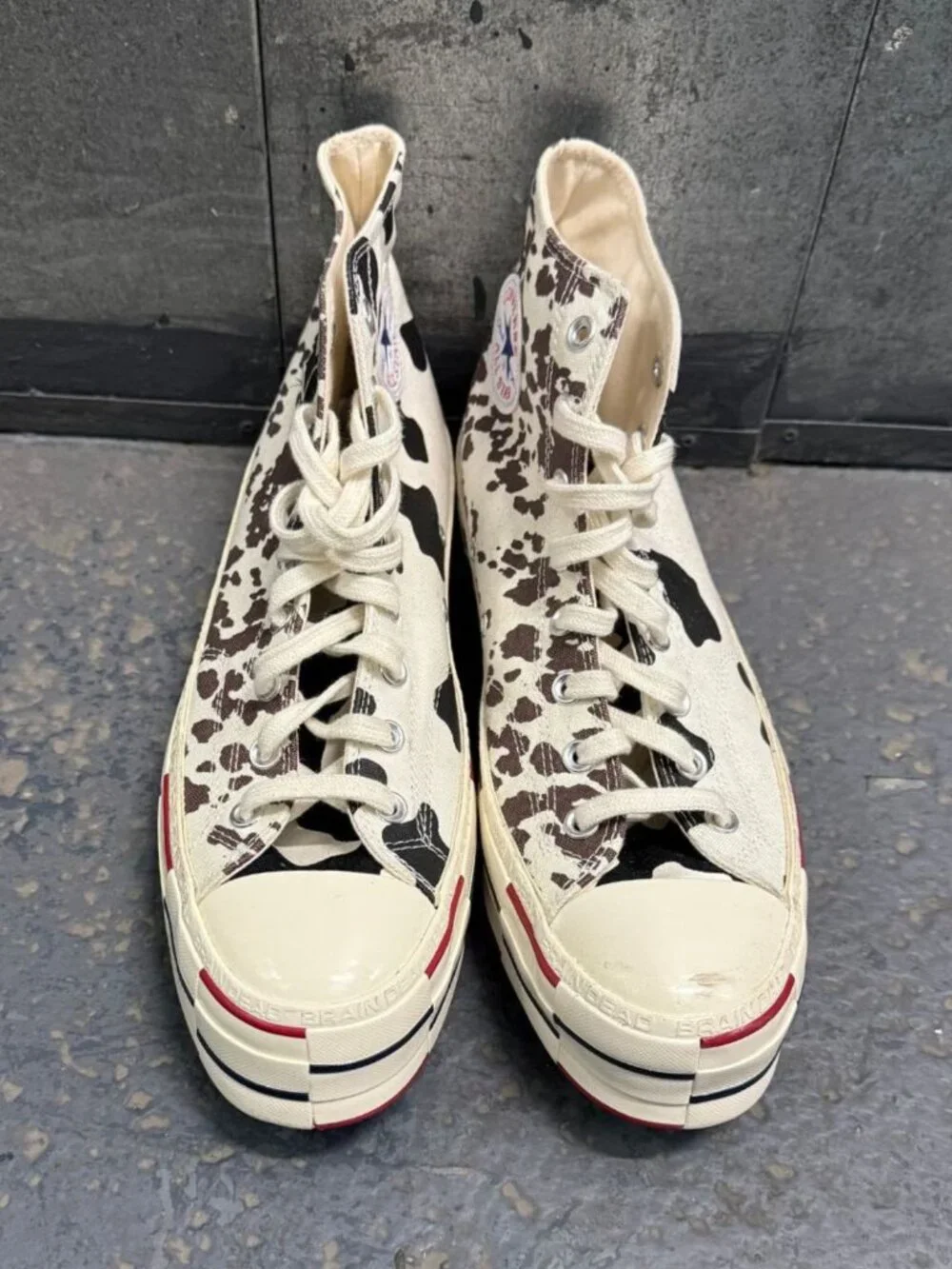 CONVERSE x BRAIN DEAD Chuck 70 Hi Cow Print High Top Sneakers Sz 11 169946C - Picture 3 of 11